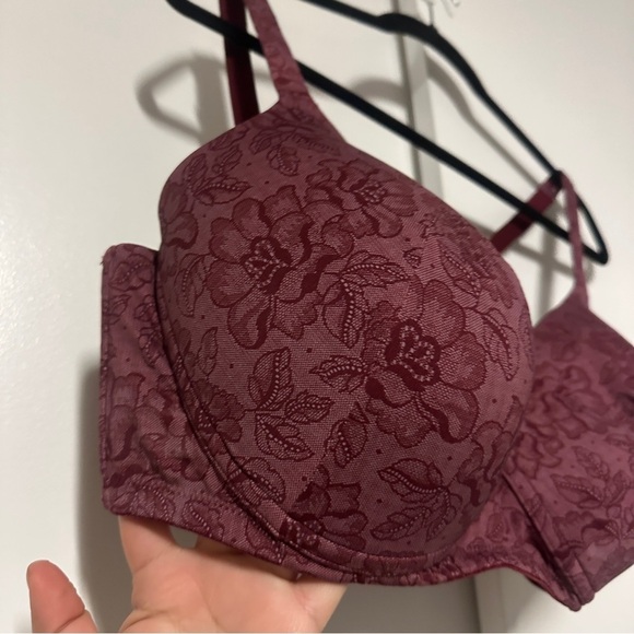 Cacique Smooth Lightly Lined Full Coverage No-Wire Bra Zinfandel Lace Size 42DD - Picture 4 of 6